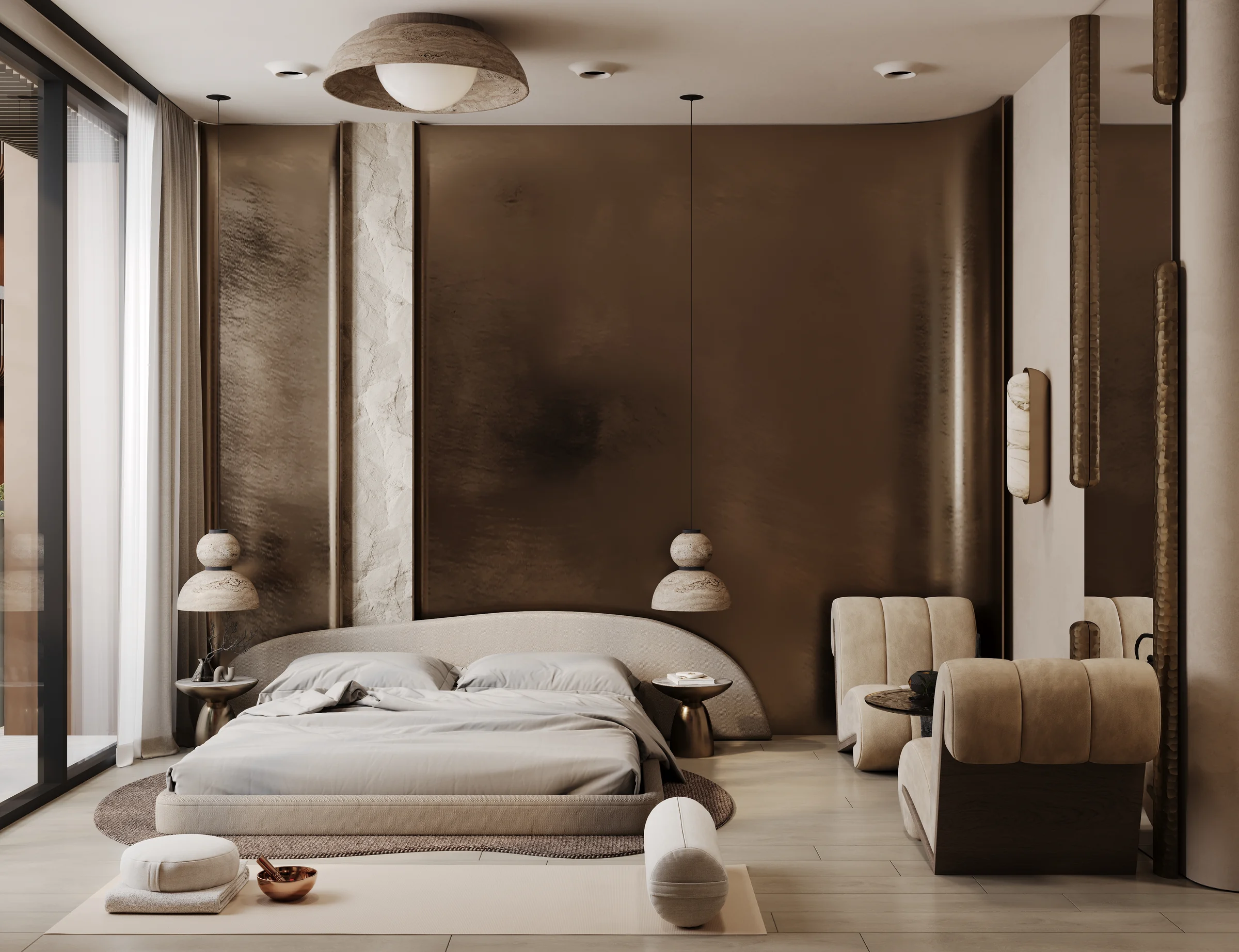 Spa suite with bed and ocean outlook at Body Sense, Bali