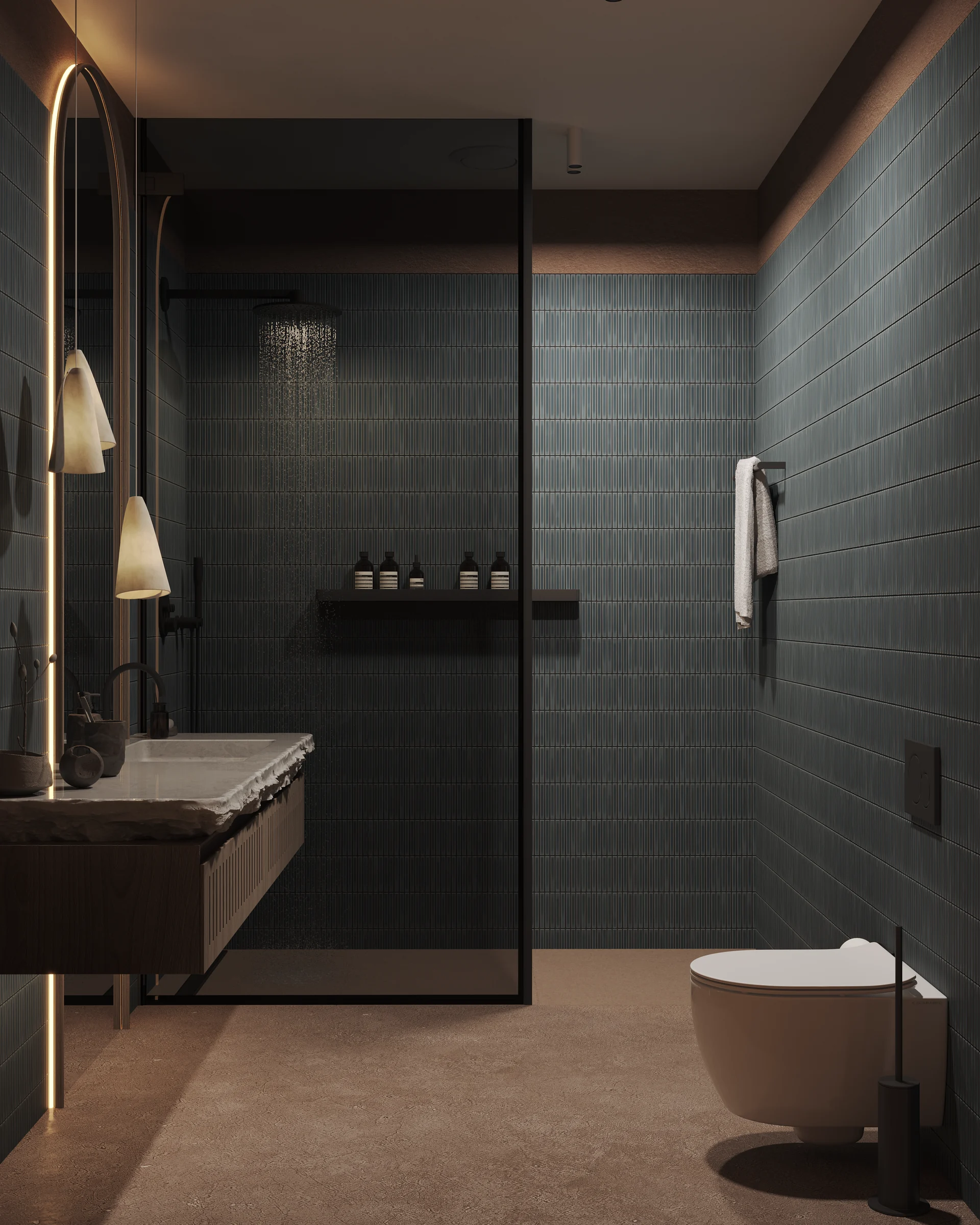 Bathroom with walk-in shower at Eighth Sense, Bali