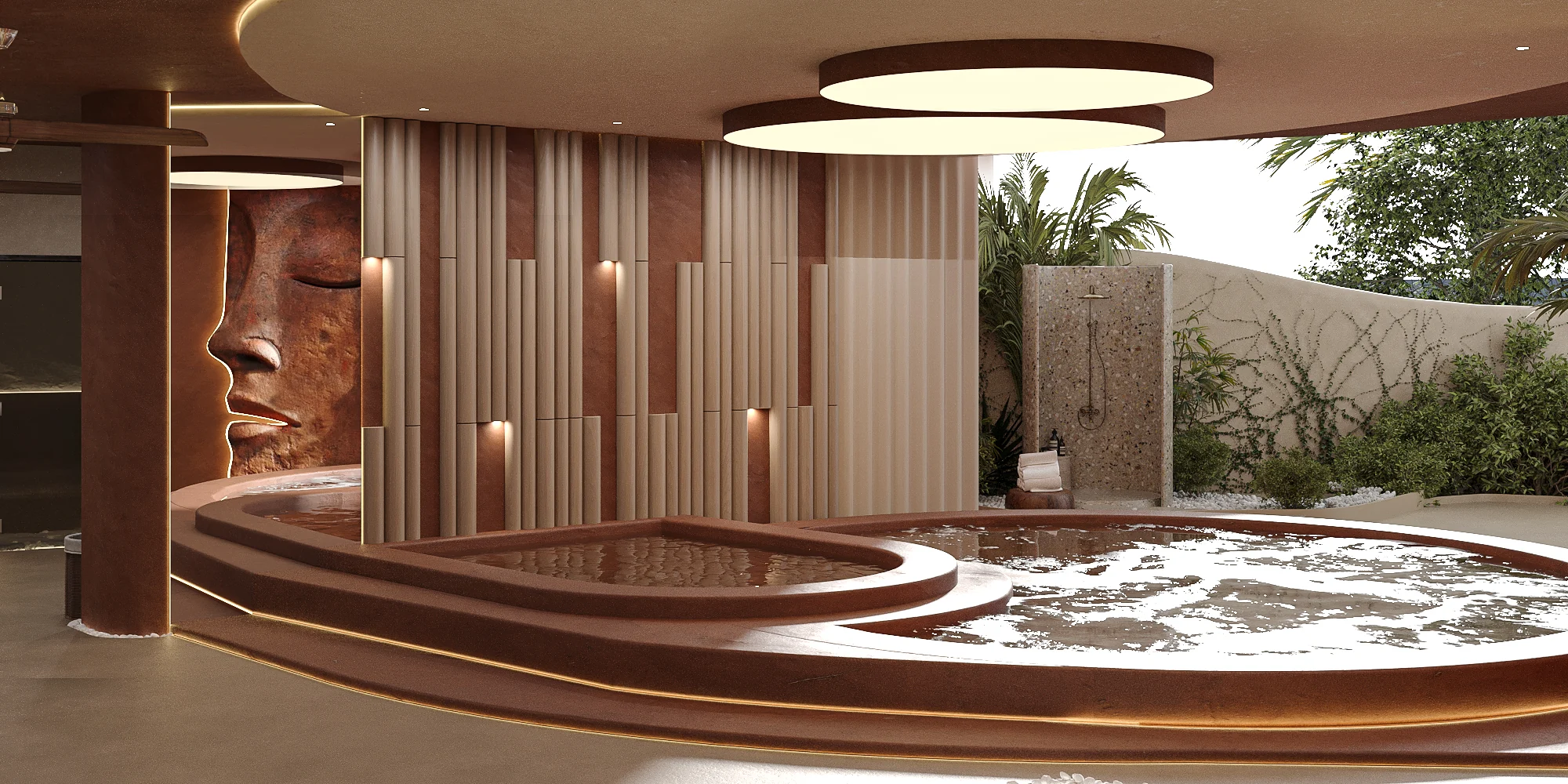 Spa pool and relaxation area at Eighth Sense, Bali